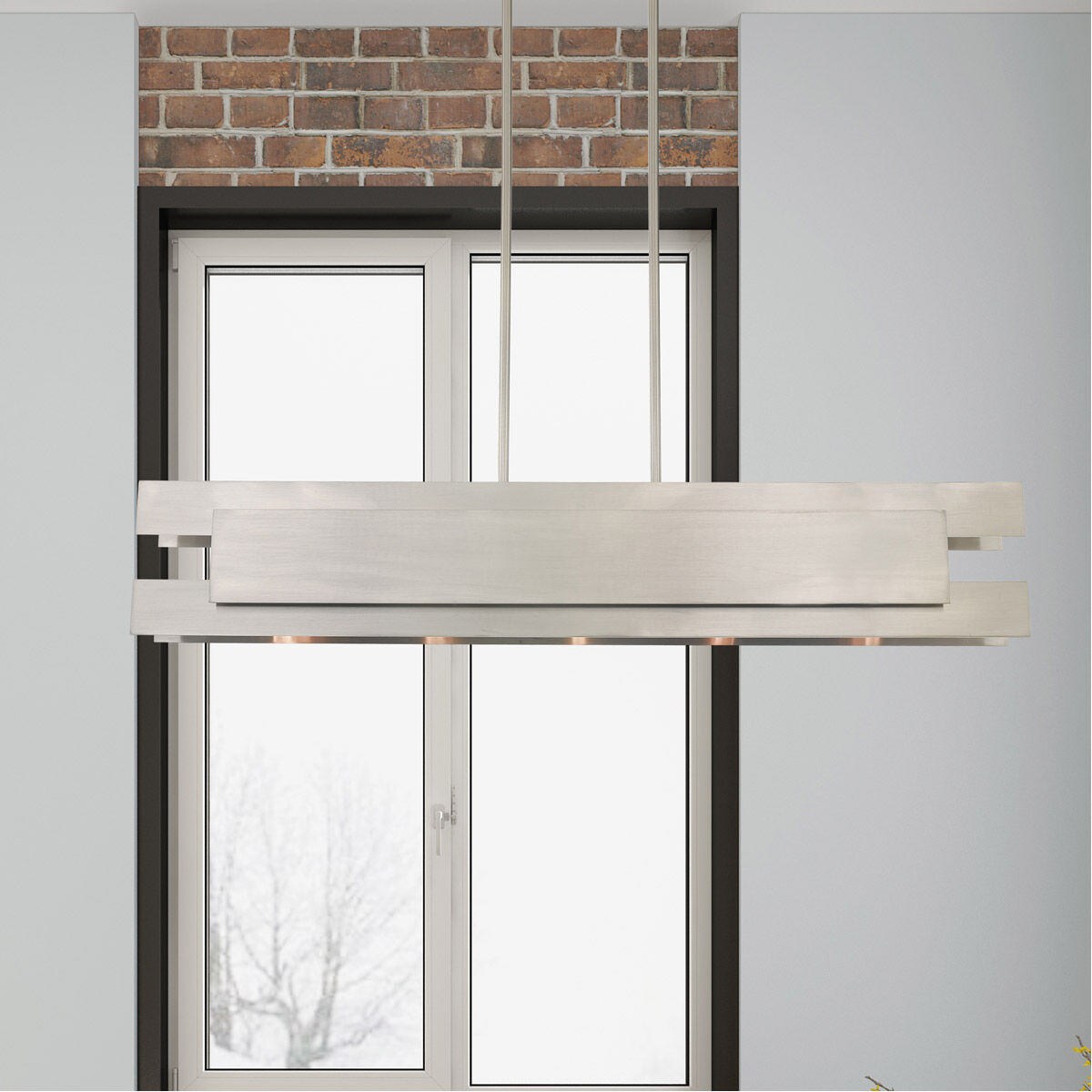 Varick 5 Light 46 inch Brushed Nickel Linear Chandelier Ceiling Light