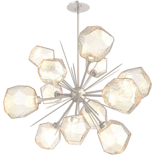 Gem LED 38.4 inch Beige Silver Chandelier Ceiling Light in Metallic Beige Silver, Amber, 2700K LED, Starburst