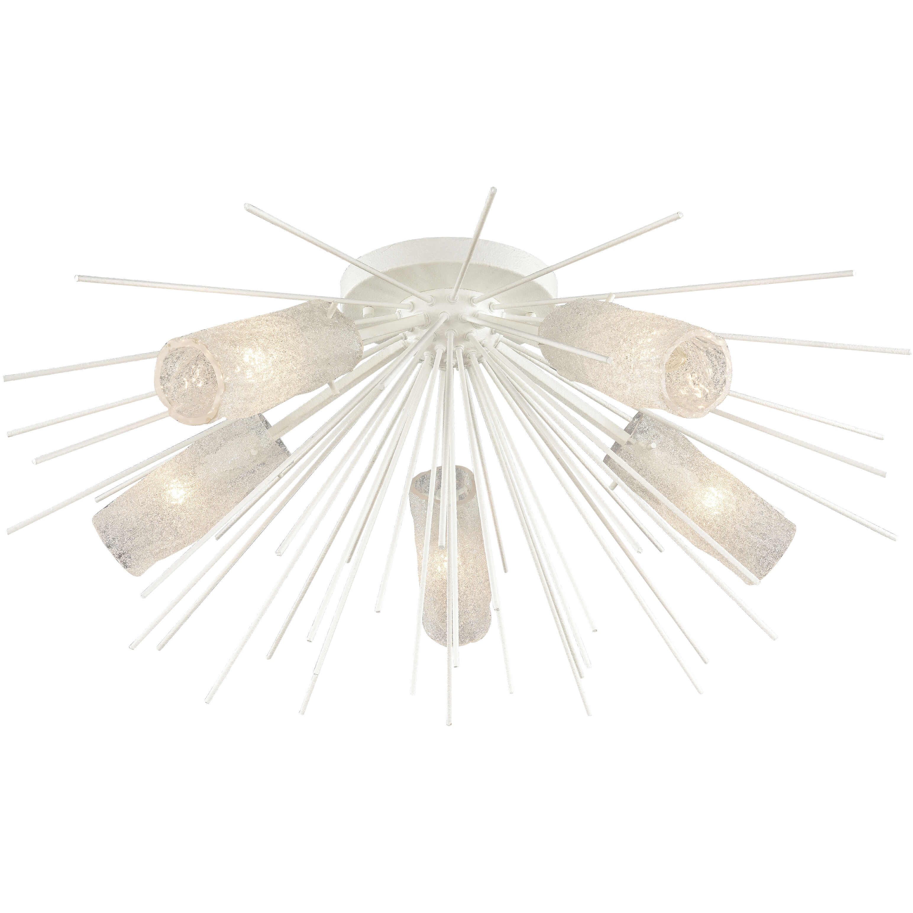 Sea Urchin 5 Light 32 inch White Coral Semi Flush Mount Ceiling Light