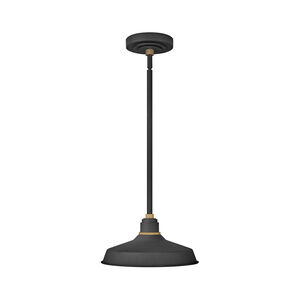 Foundry Classic 1 Light 12 inch Textured Black Outdoor Hanging Barn Light