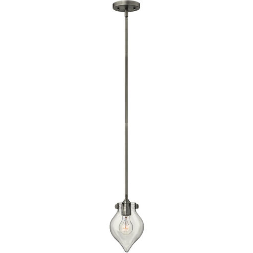 Congress 1 Light 6 inch Antique Nickel Mini-Pendant Ceiling Light, Retro Glass