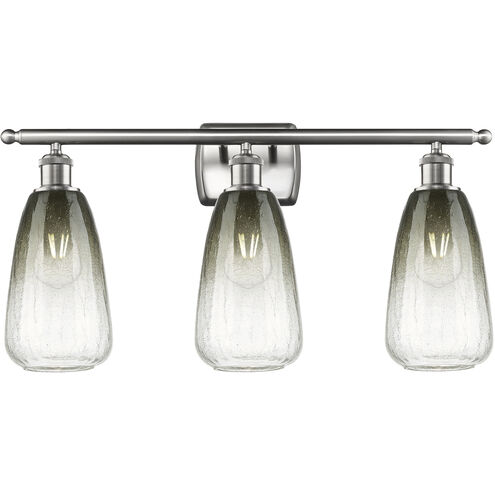 Ballston Brookhaven Almond 3 Light 26 inch Brushed Satin Nickel Bath Vanity Light Wall Light in Slate Glass