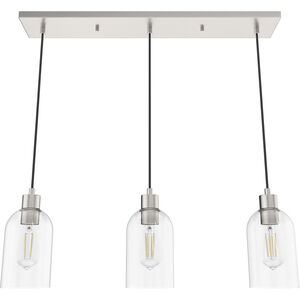 Lochemeade 3 Light 5 inch Brushed Nickel Linear Cluster Pendant Ceiling Light