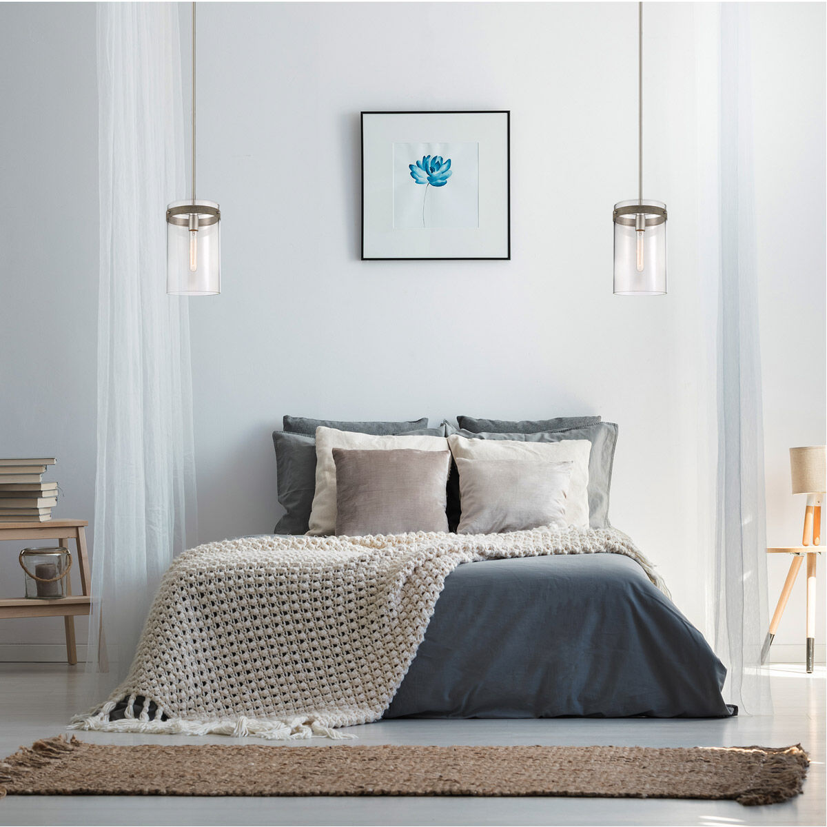 Reflecta 1 Light 9 inch Brushed Nickel Pendant Ceiling Light