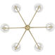Yep Kennedy 29.75 inch 60.00 watt Brushed Champagne Brass Chandelier Ceiling Light in Ivory Linen