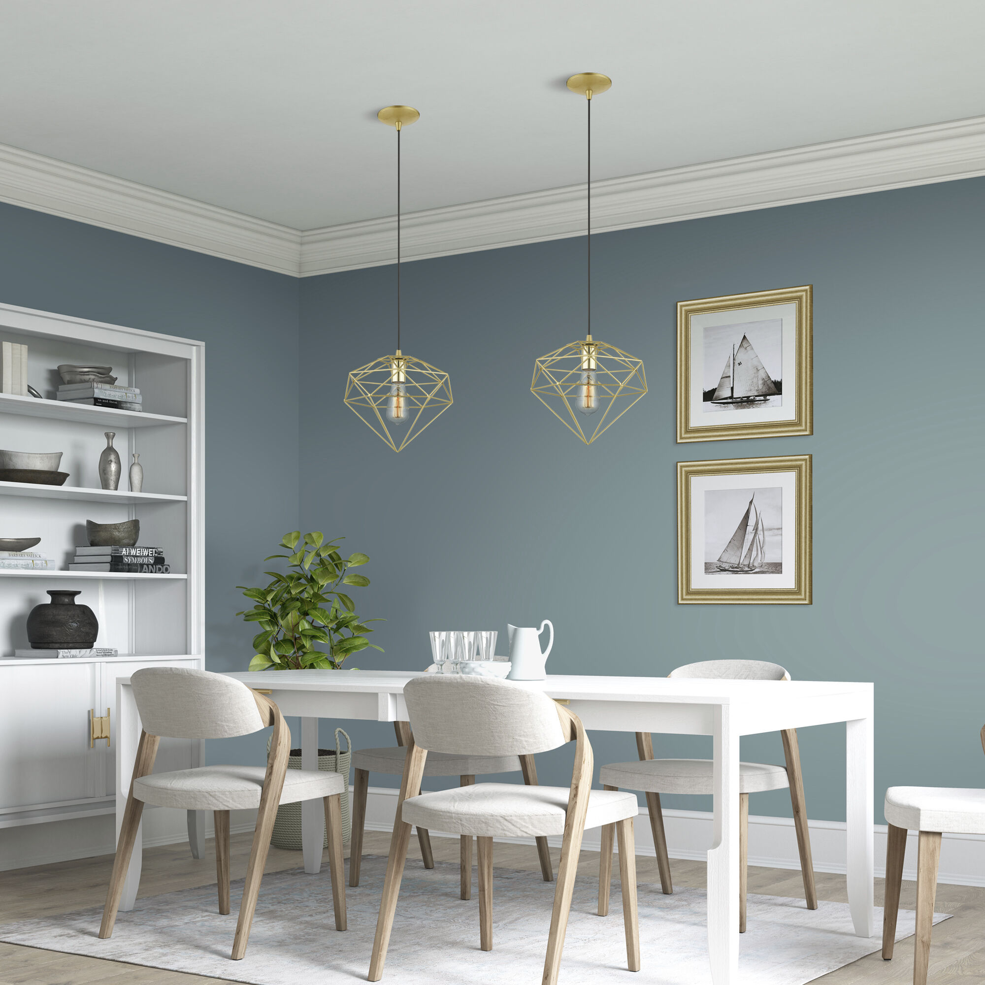 Knox 1 Light 11 inch Soft Gold with Polished Brass Accents Pendant Ceiling Light