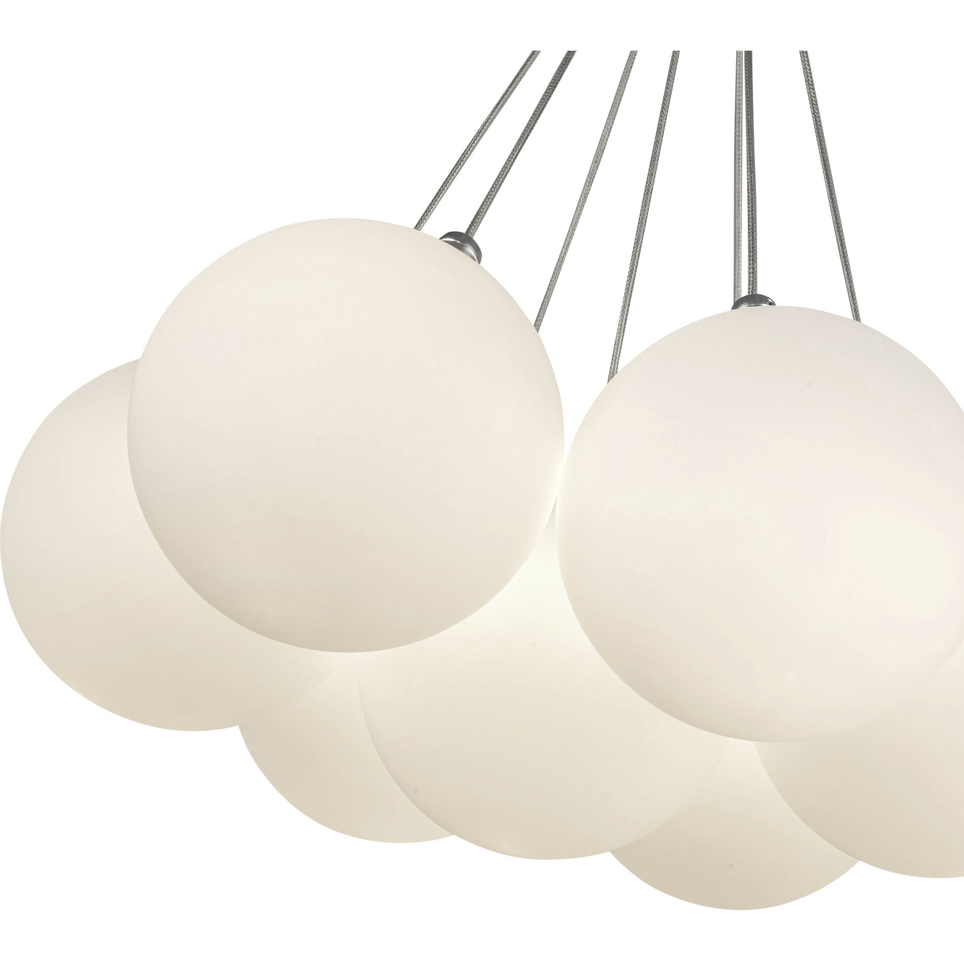 Bolla LED 16.5 inch Opal Glass Chandelier Ceiling Light in Steel, Matte Opal Glass