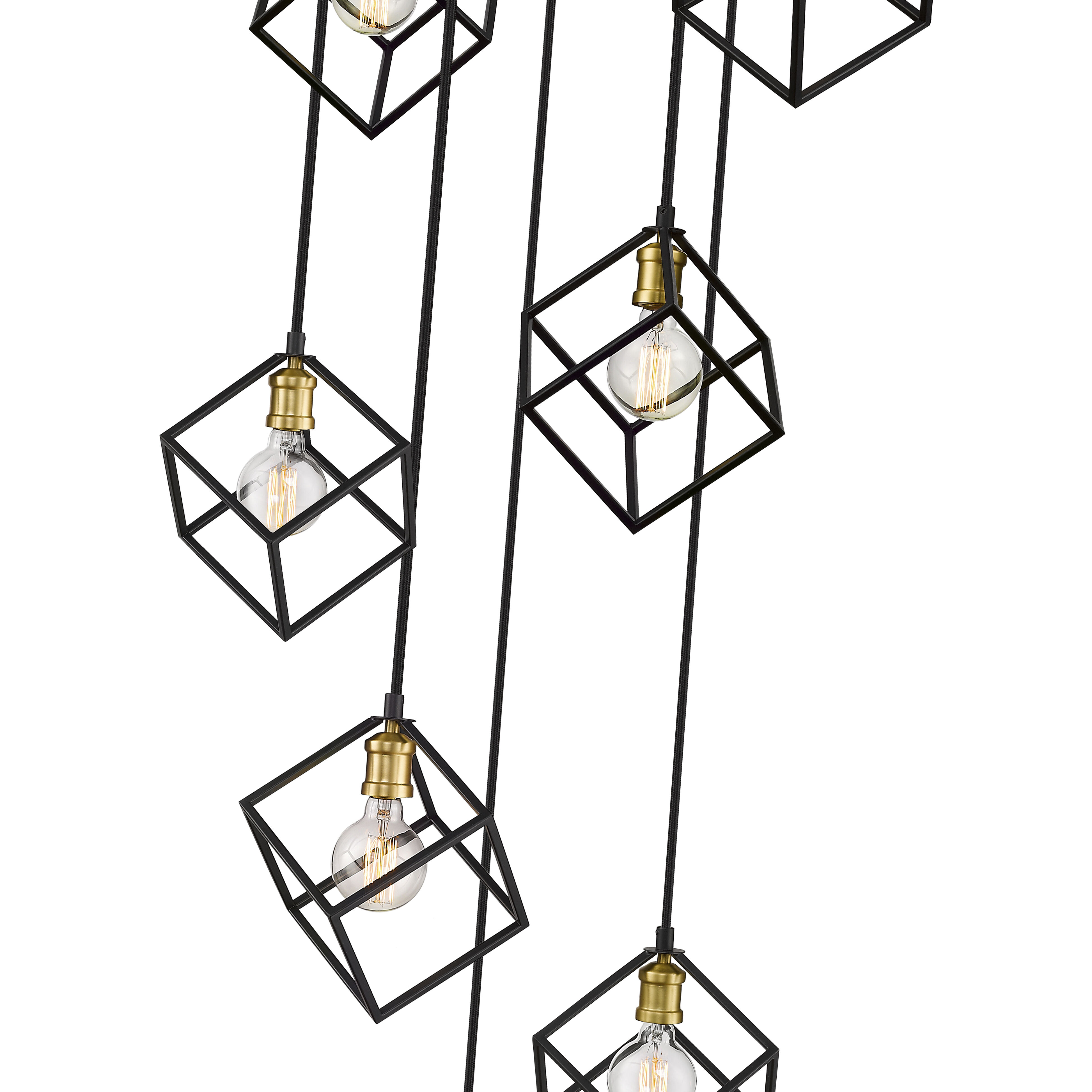 Vertical 7 Light 23.5 inch Bronze and Olde Brass Chandelier Ceiling Light