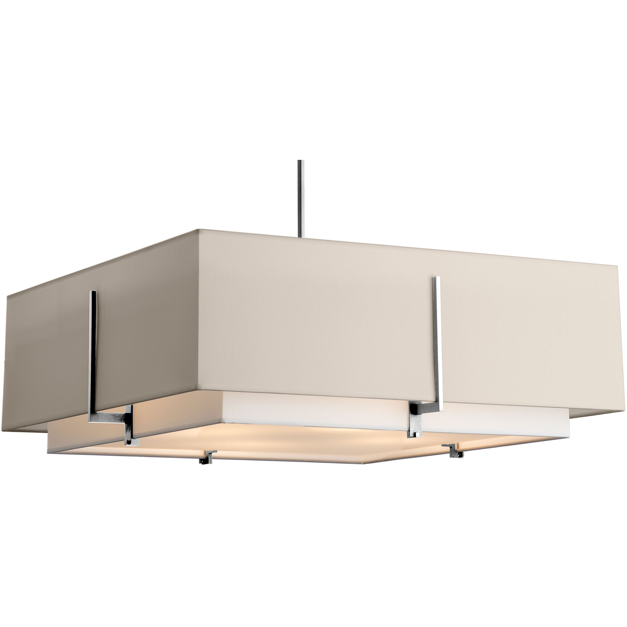 Exos 4 Light 24.6 inch Sterling Pendant Ceiling Light in Natural Anna/Flax, Large