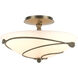 Forged Leaves 2 Light 13.5 inch Soft Gold Semi-Flush Ceiling Light in Opal