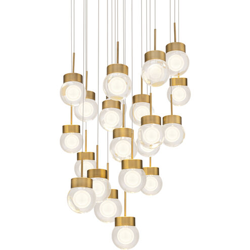 Double Bubble 21 Light 26 inch Aged Brass Multi-Light Pendant Ceiling Light
