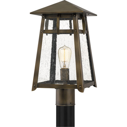 Merle 1 Light 18 inch Statuary Bronze Outdoor Post Lantern, Large