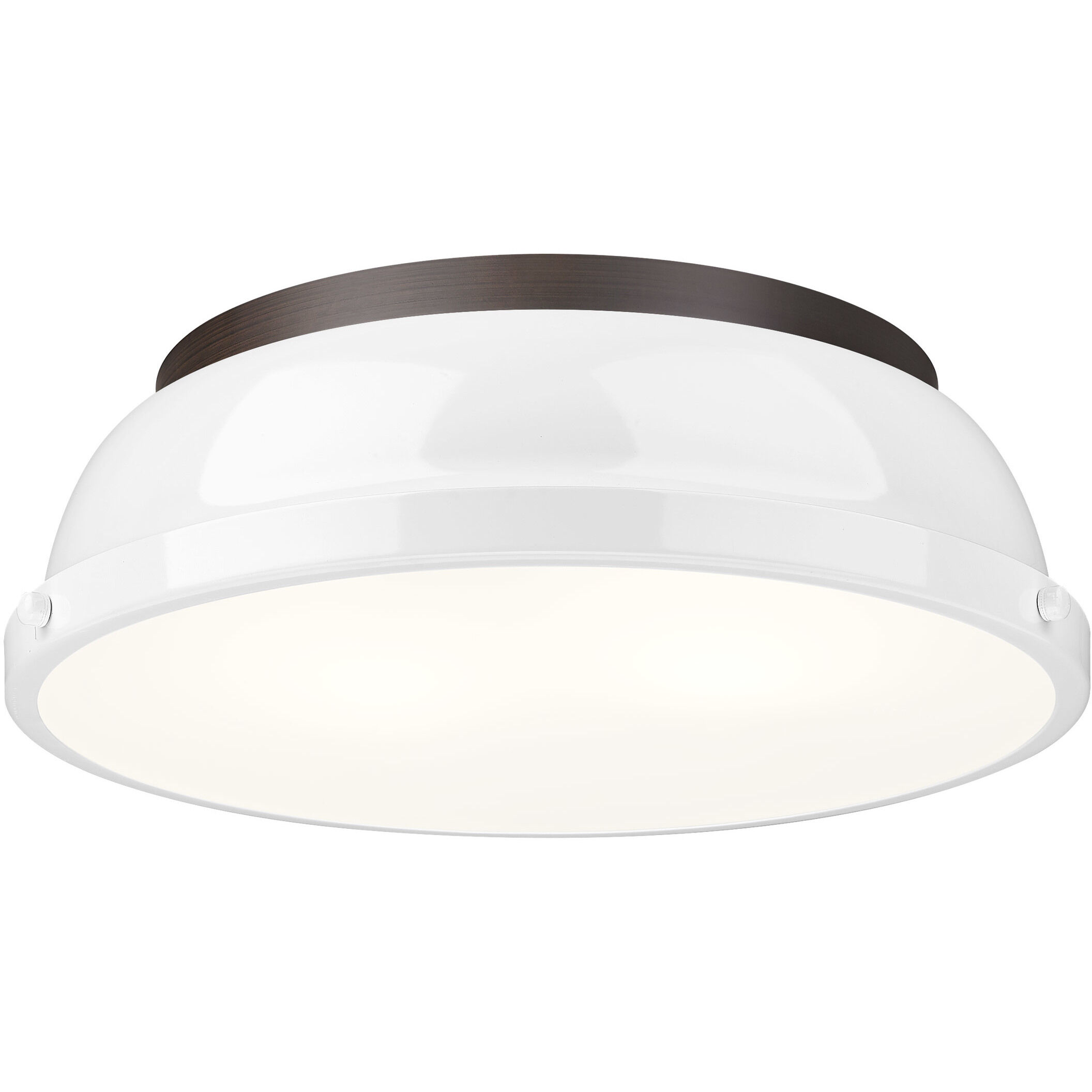 Yep Duncan 2 Light 14 inch Rubbed Bronze Flush Mount Ceiling Light in White
