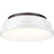 Yep Duncan 2 Light 14 inch Rubbed Bronze Flush Mount Ceiling Light in White