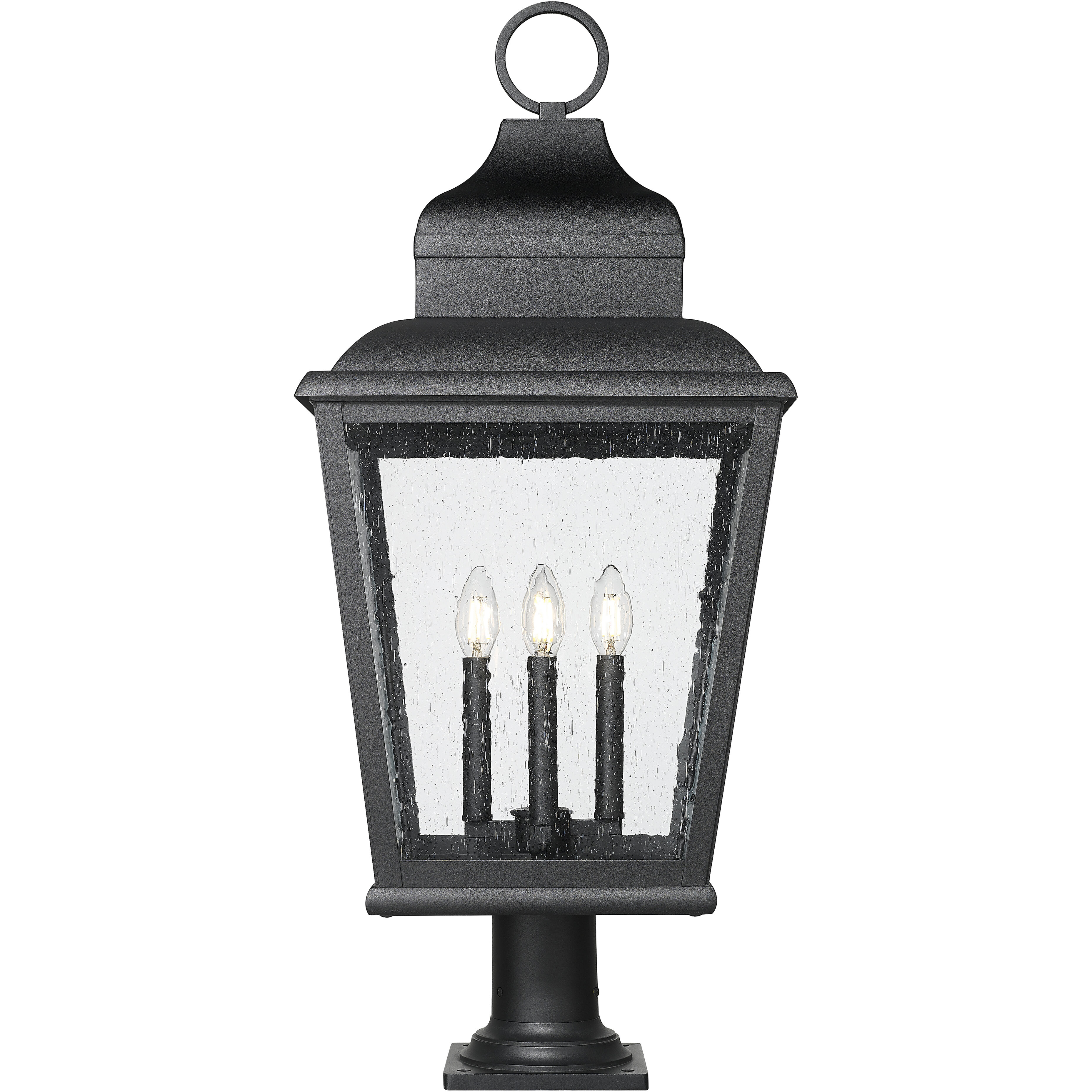 Raphael 4 Light 35 inch Sand Black Outdoor Pier Mounted Fixture in Soft Sand Black