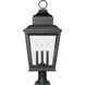 Raphael 4 Light 35 inch Sand Black Outdoor Pier Mounted Fixture in Soft Sand Black