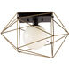 Necto 1 Light 14.96 inch Classic Black/Relic Gold Cage Flush Mount Ceiling Light in Classic Black / Relic Gold