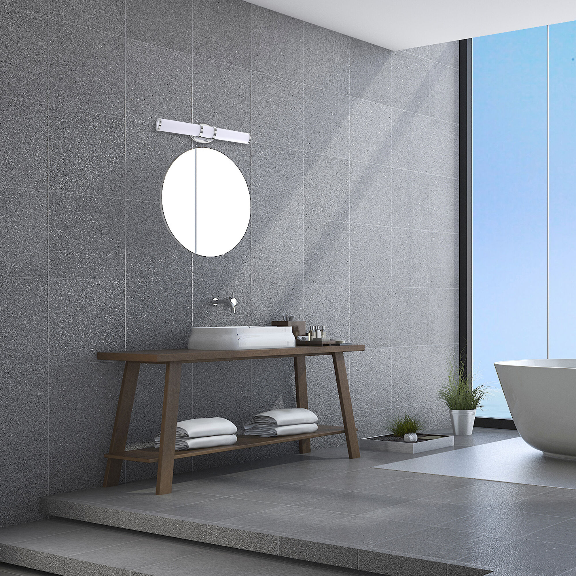 Rings 24 inch Chrome Vanity Light Wall Light