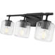 Landon 3 Light 24 inch Matte Black Vanity Wall Light