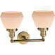Franklin Restoration Fulton LED 17 inch Brushed Brass Bath Vanity Light Wall Light in Matte White Glass, Franklin Restoration