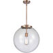 Franklin Restoration Beacon LED 16 inch Antique Copper Pendant Ceiling Light in Clear