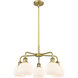Athens 5 Light 24 inch Brushed Brass Chandelier Ceiling Light in Matte White