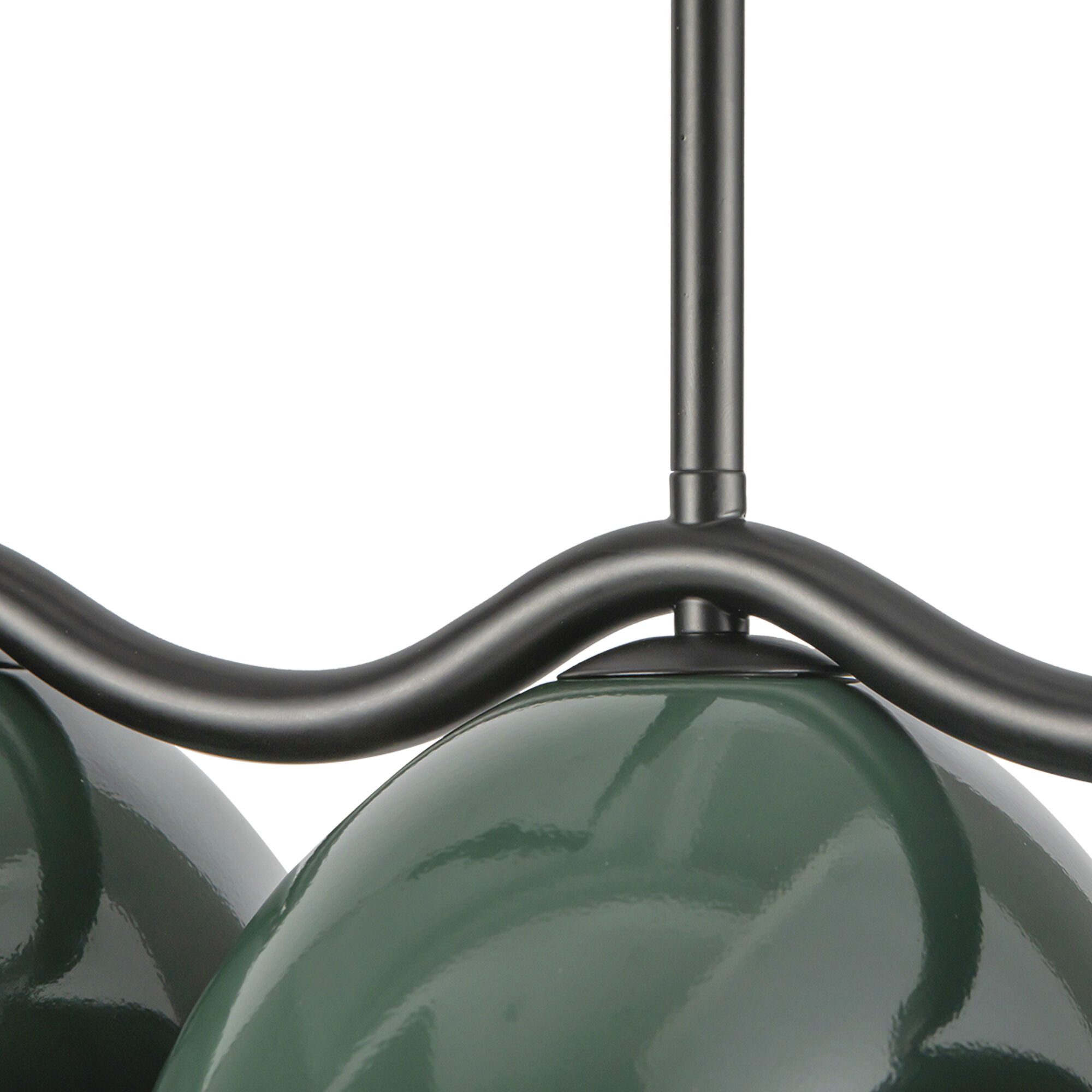 Atlas 7 Light 42.38 inch Black/Pine Green Linear Pendant Ceiling Light in Black and Pine Green