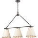 Marion 3 Light 36 inch Oil Rubbed Bronze with Natural Linear Chandelier Ceiling Light