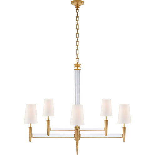 Thomas O'Brien Lyra 8 Light 42.5 inch Hand-Rubbed Antique Brass and Crystal Two Tier Chandelier Ceiling Light