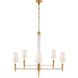 Thomas O'Brien Lyra 8 Light 42.5 inch Hand-Rubbed Antique Brass and Crystal Two Tier Chandelier Ceiling Light