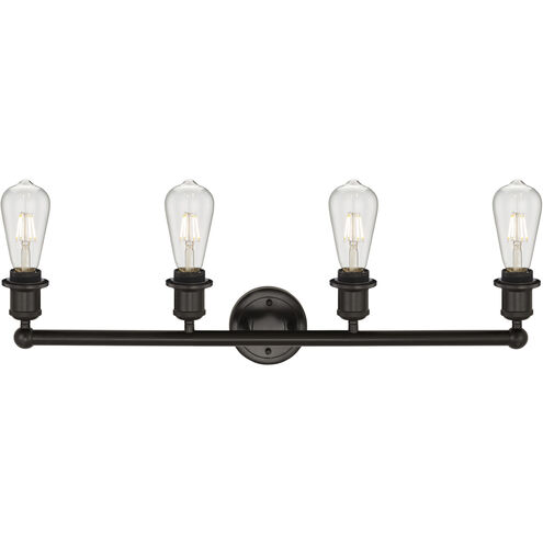 Edison Eaton 4 Light 33 inch Oil Rubbed Bronze Bath Vanity Light Wall Light in Clear Glass