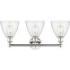 Bristol Glass 3 Light 25.5 inch Polished Nickel Bath Vanity Light Wall Light in Seedy