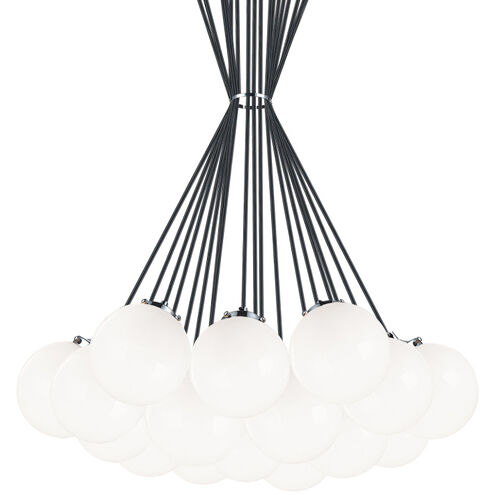 The Bougie 19 Light 30 inch Chrome Chandelier Ceiling Light in Chrome and Opal Glass