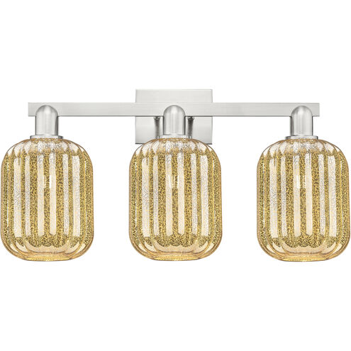 Preston 3 Light 26 inch Brushed Satin Nickel Bath Vanity Light Wall Light in Mercury Glass
