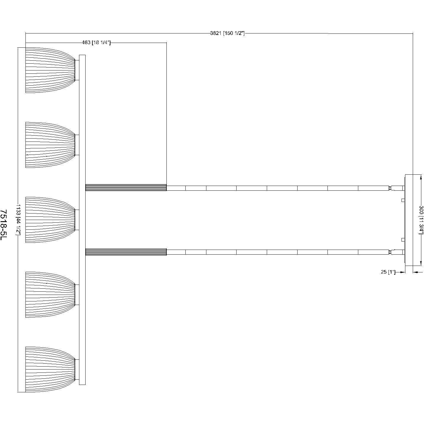 Naya Linear Chandelier Ceiling Light in Modern Gold