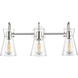 Camellia 3 Light 22 inch Polished Nickel Vanity Light Wall Light