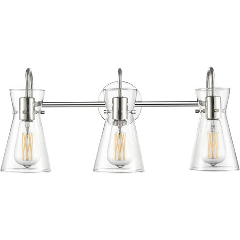 Camellia 3 Light 22 inch Polished Nickel Vanity Light Wall Light