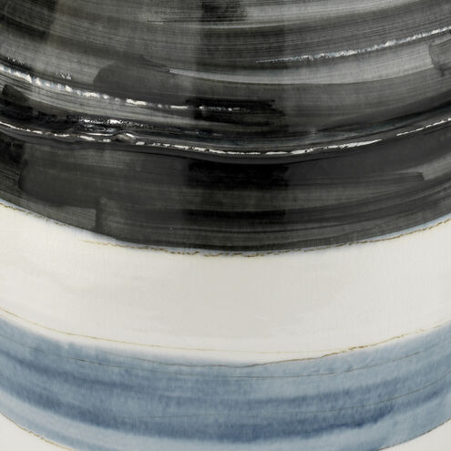 Horizon Striped 21 X 15 inch Grey / Black / White Ceramic Side Table