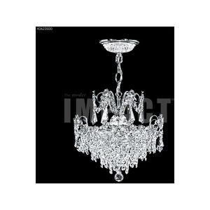 Mini Crystal 3 Light 14 inch Silver Crystal Chandelier Ceiling Light