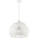 Chantily 3 Light 20 inch White with Brushed Nickel Accents Pendant Ceiling Light