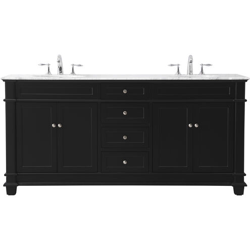 Wesley 72 X 22 X 35 inch Black Vanity Sink Set