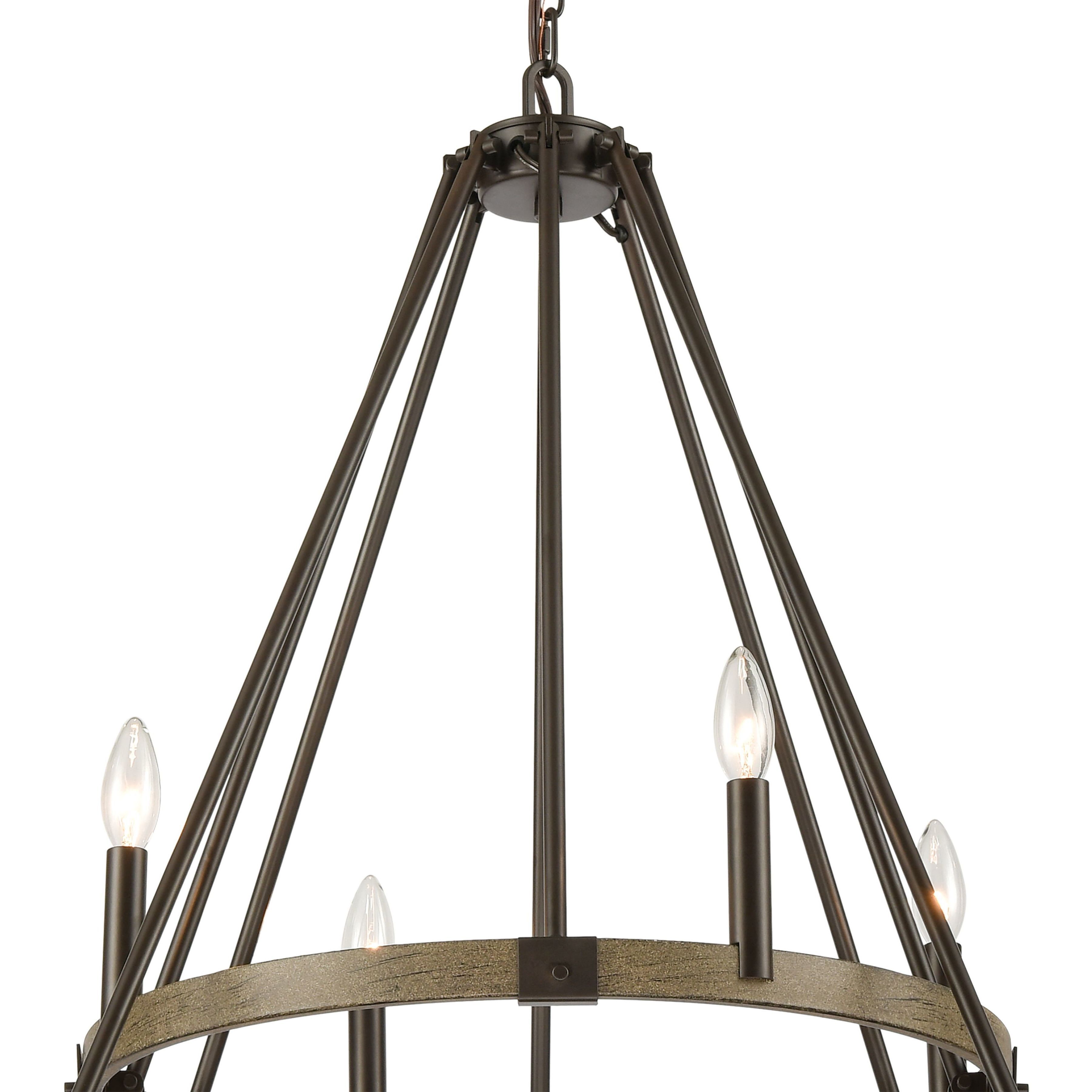 Transitions 12 Light 36 inch Oil Rubbed Bronze Chandelier Ceiling Light