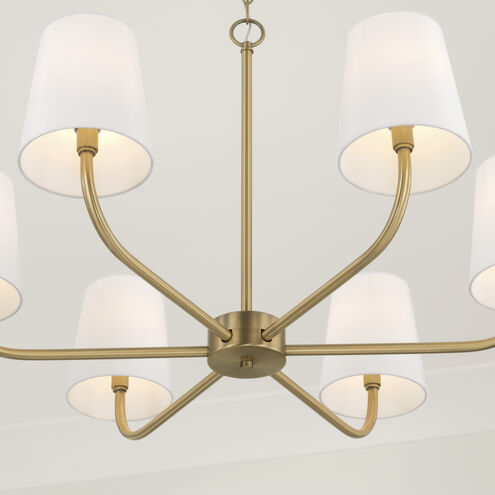 Brody 6 Light 34.5 inch Aged Brass Chandelier Ceiling Light