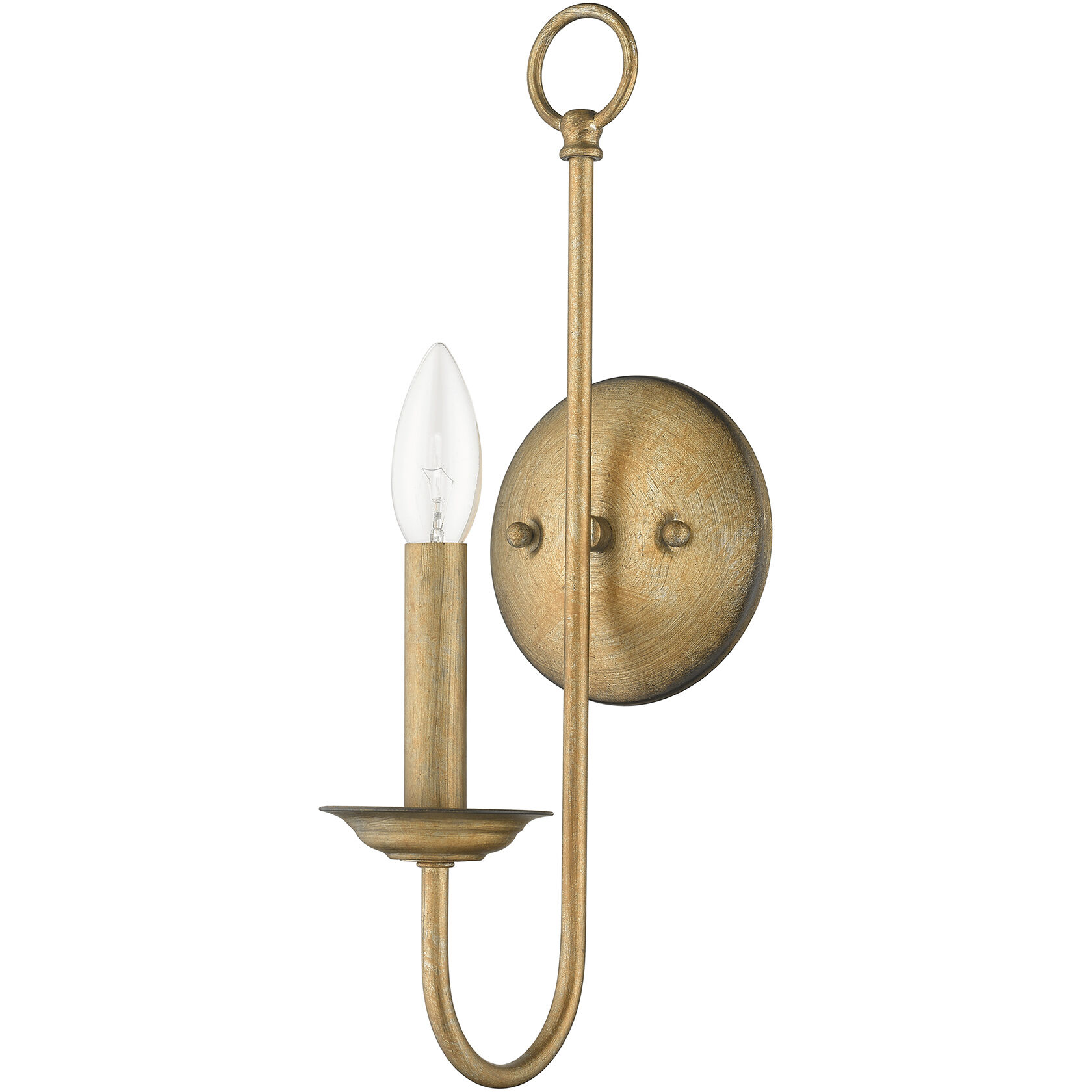 Estate 1 Light 5 inch Antique Gold Leaf Wall Sconce Wall Light, Single