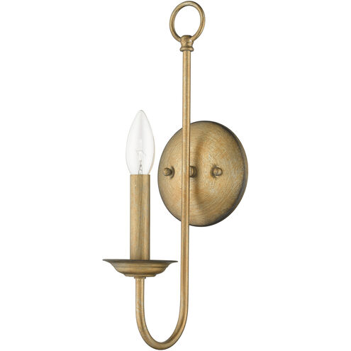 Estate 1 Light 5 inch Antique Gold Leaf Wall Sconce Wall Light, Single