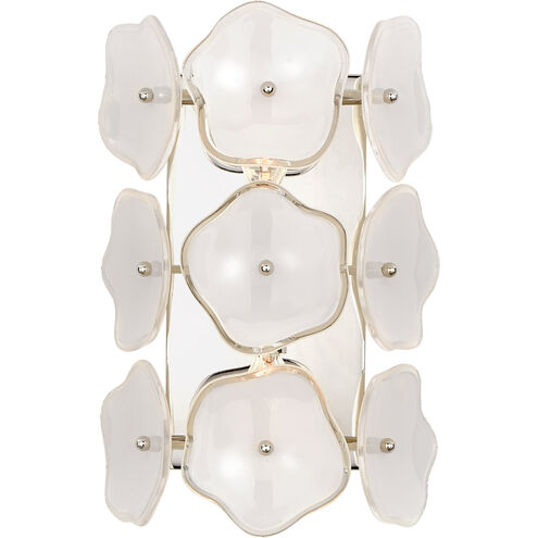 kate spade new york Leighton 2 Light 7.75 inch Polished Nickel Sconce Wall Light in Cream Tinted Glass, Small