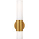 AERIN Penz 2 Light 4.5 inch Hand-Rubbed Antique Brass Cylindrical Bath Sconce Wall Light, Medium
