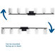 Replay 6 Light 48 inch Textured Black Bath Vanity Wall Light