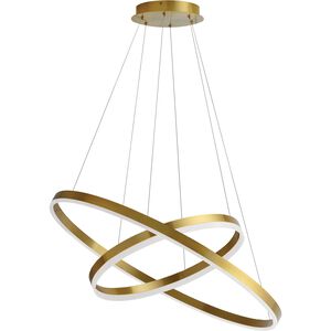 Circulo LED 29 inch Aged Brass Chandelier Ceiling Light