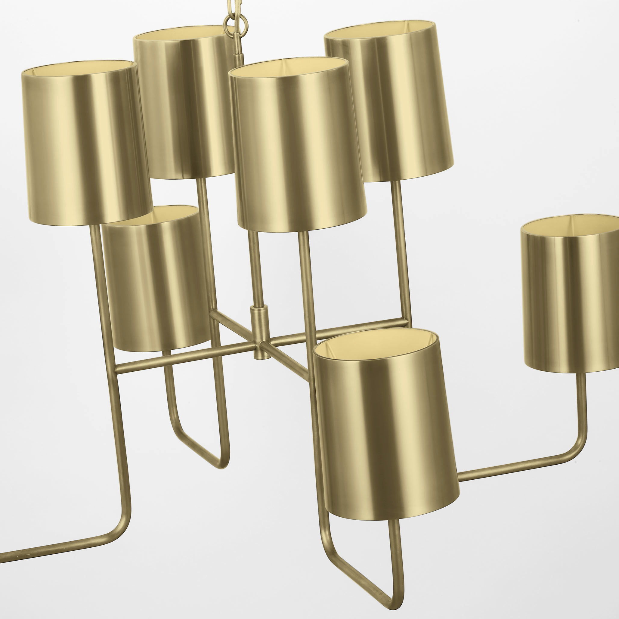 Barbara Barry Go Lightly LED 30 inch Soft Brass Two Tier Chandelier Ceiling Light, Extra Large